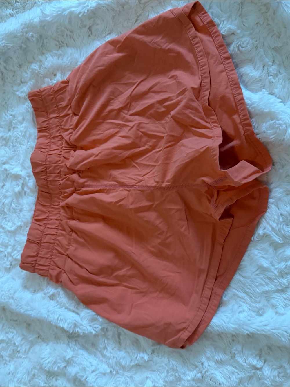 Women’s High-Rise Athletic Shorts in Coral